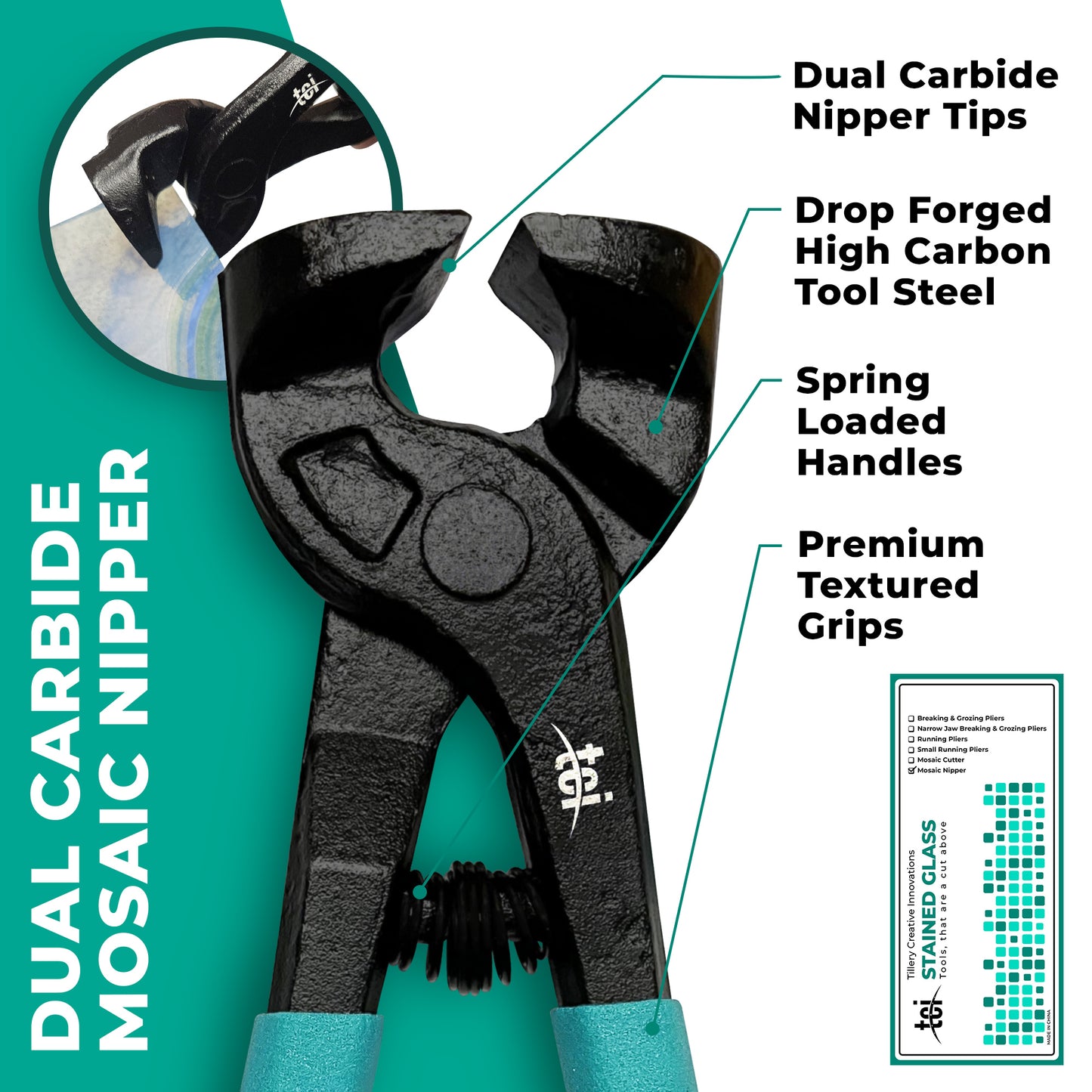 Professional Glass and Mosaic Nipper, Perfect for Stained, Mosaic and Fused Glass Projects. Craft Beauty