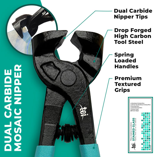 Professional Glass and Mosaic Nipper, Perfect for Stained, Mosaic and Fused Glass Projects. Craft Beauty
