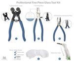 Professional Five Piece Glass and Mosaic Tool Kit with Pistol Grip cutter